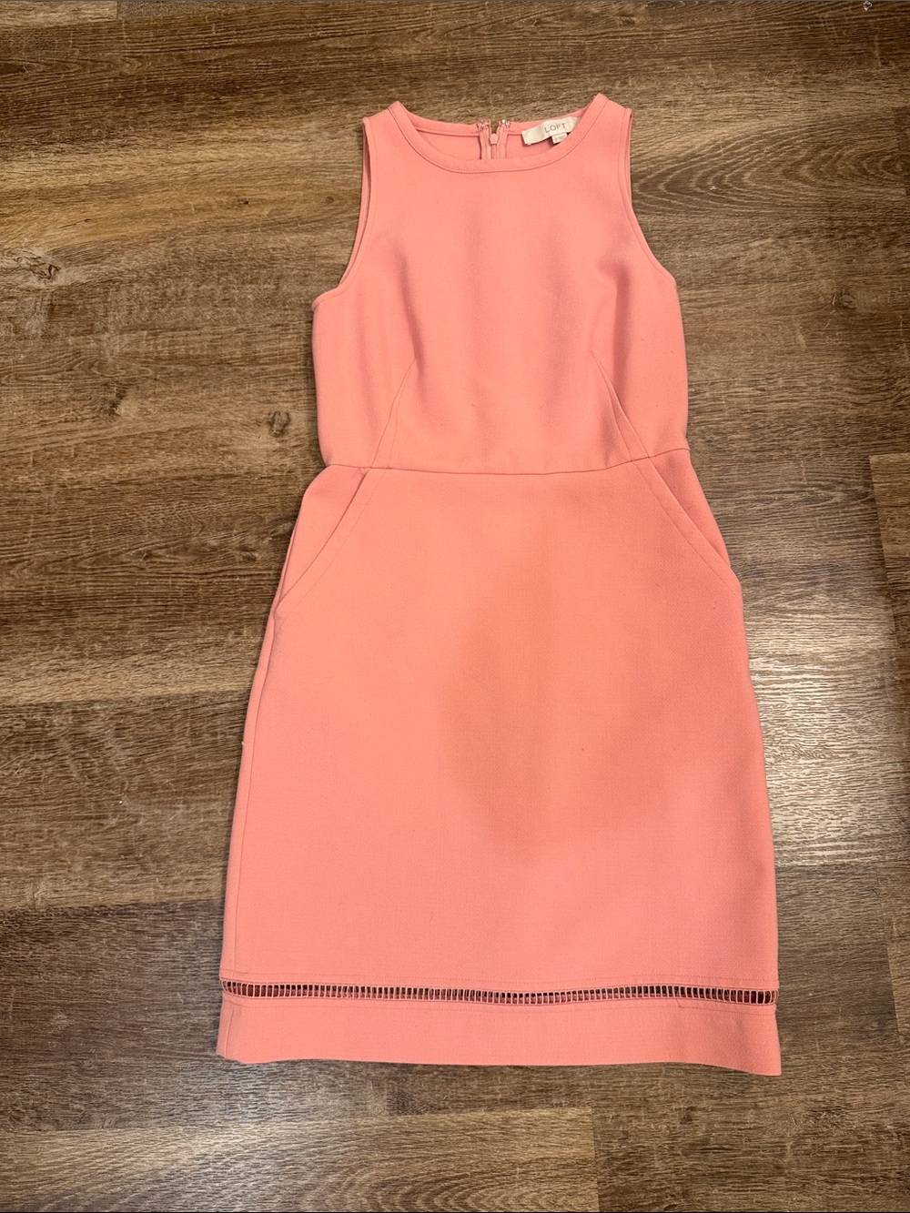 LOFT Coral Pink Sleeveless Sheath Dress